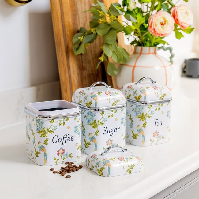 Laura Ashley Elveden White Set Of 3 Canisters