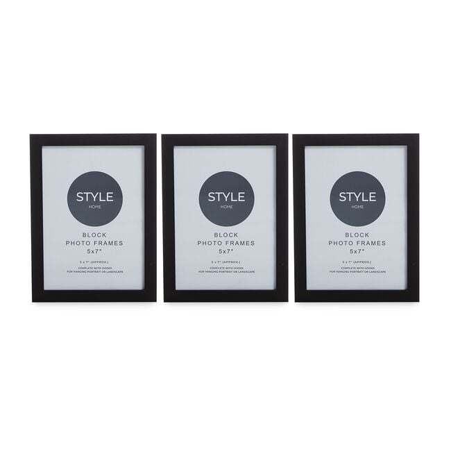 STYLEHOME 3PK BLACK BLOCK Frames 5X7