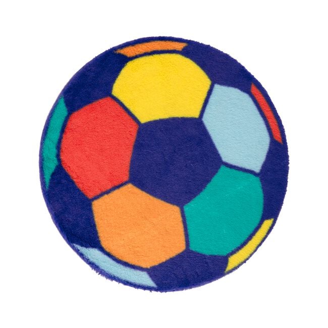 Football 87cm Faux Rabbit Round Rug