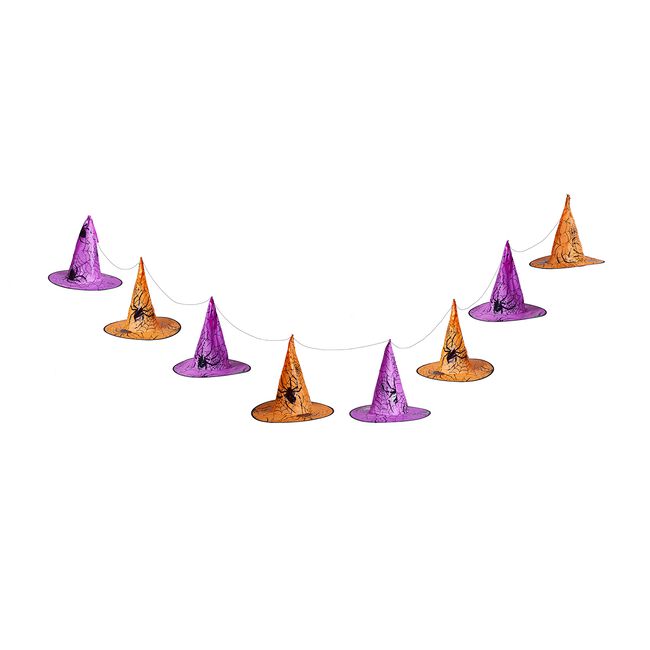 8 Light Up Witches Hats Banner 