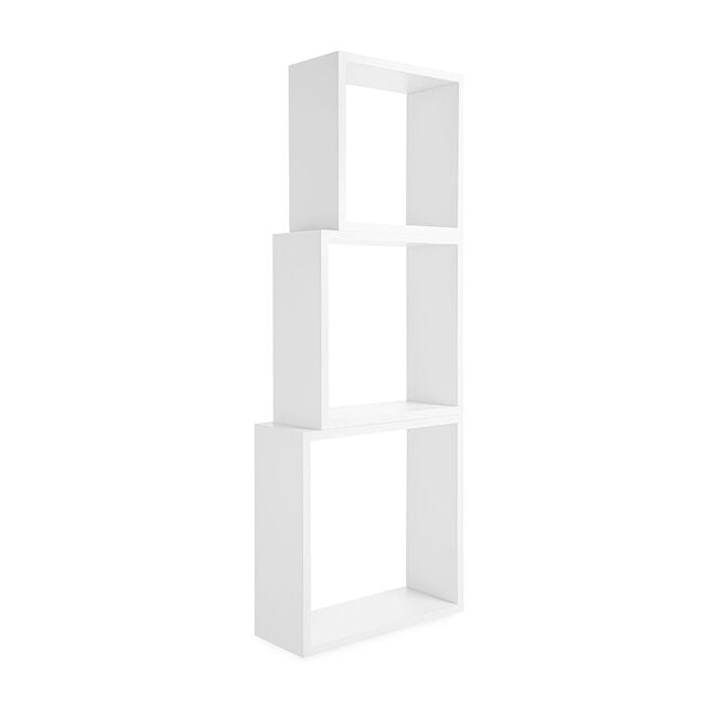 Bergen White 3 Piece Cube Floating Wall Shelf Set