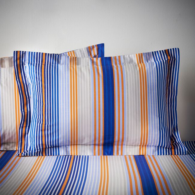 Nero Oxford Pillowcase Pair - Blue/Orange