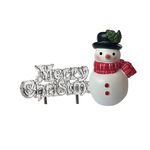 Snowman with Lamp & Merry Christmas Cake Topper