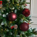 3 PACK 12CM Burgundy Baubles