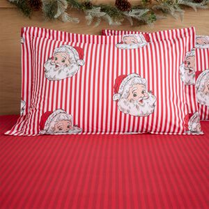 Candy Stripe Santa Oxford Pillowcase Pair