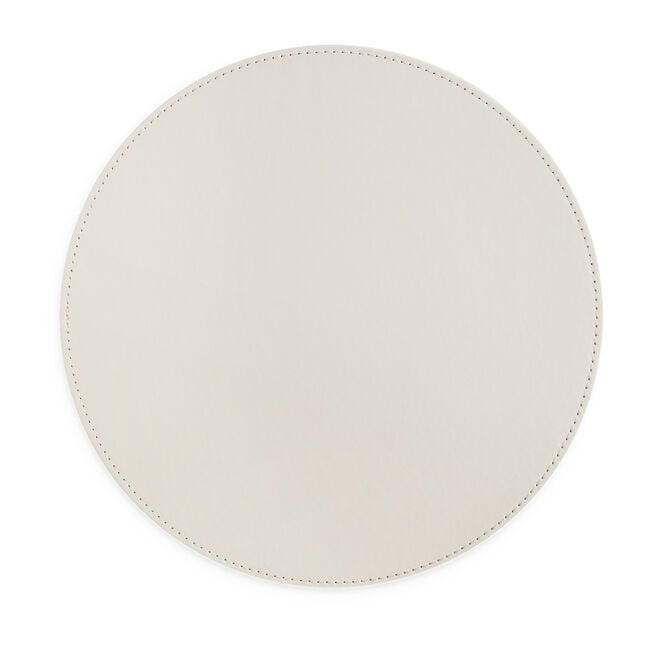Reversible Round Herringbone Placemats - Cream