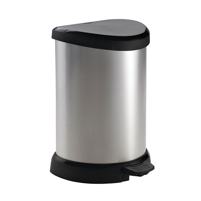 Curver Deco 20L Silver Metal Bin