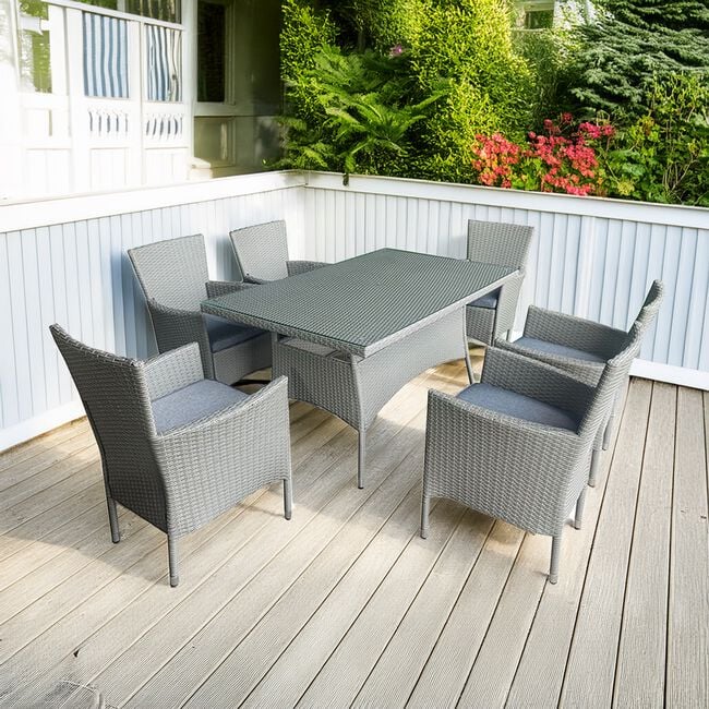 Milan 7 Piece Rattan Garden Furniture Set