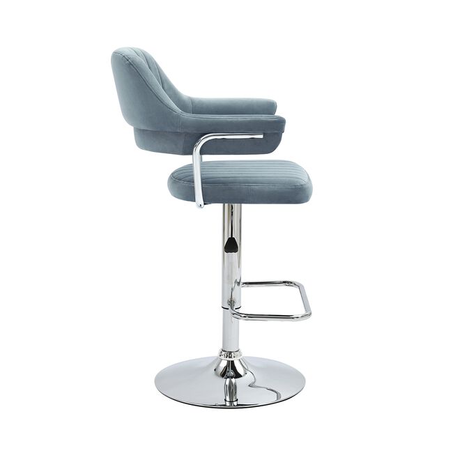 BELMONT Barstool Velvet Stone Blue