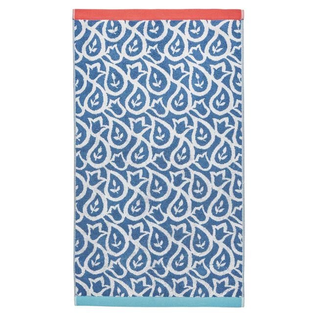 LAND & SHORE CORIE BLUE/RED Hand Towel