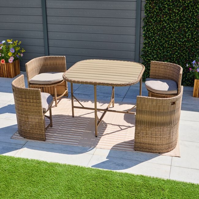 Solaro 5 Piece Rattan Dining Set