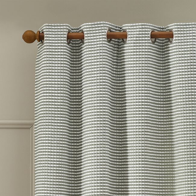 CATHERINE LANSFIELD STAB STITCH SAGE 66X54 Curtain