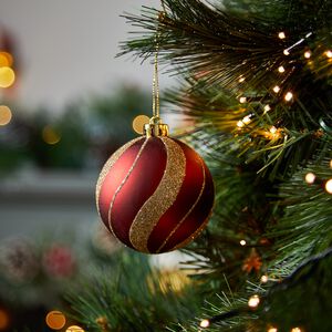 Red Luxury Christmas Baubles - 6 Pack