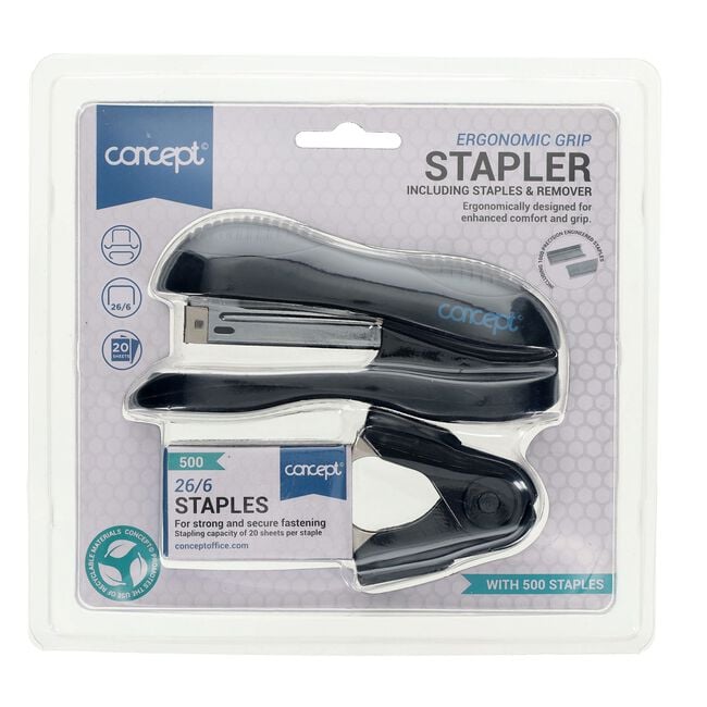 Concept Stapler & Remover Set with 500 Staples