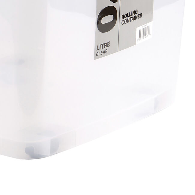 70L Rolling Clear Storage Box