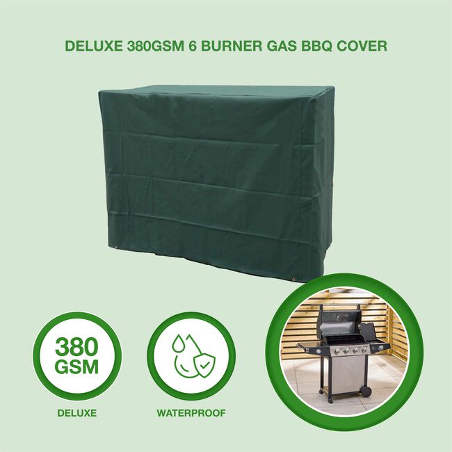 Deluxe 380GSM 6 Burner Gas BBQ Cover 