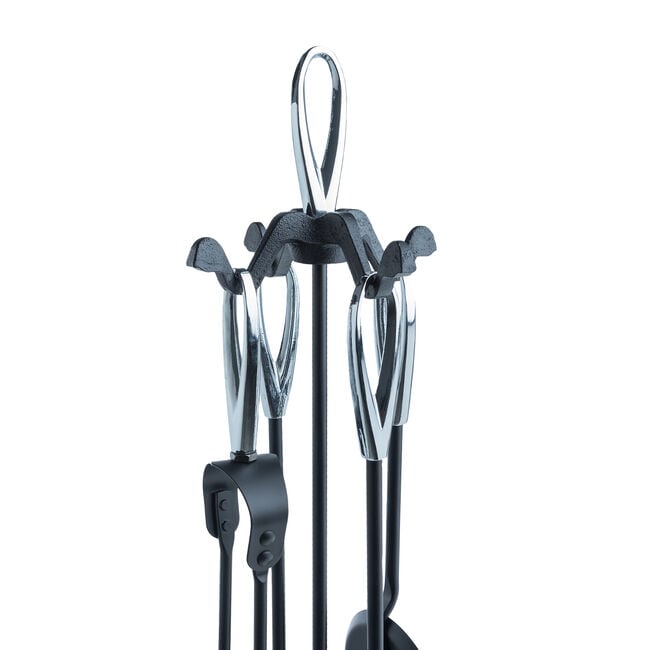 Silverflame 5Pc Teardrop Companion Set Chrome/Blk