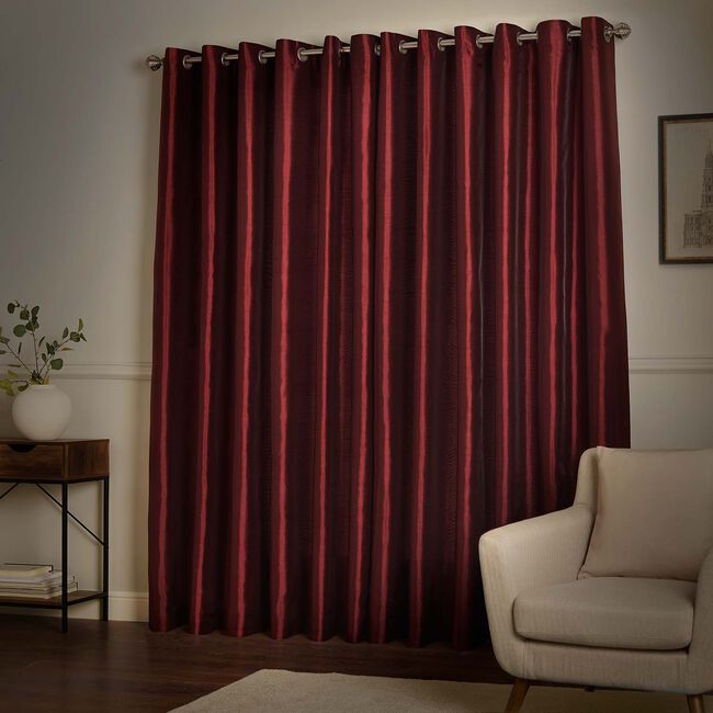 ELEGANZA FAUX SILK RED 66x54 Curtain