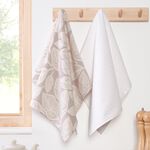 Elm Velour Printed Tea Towel - 2 Pack 