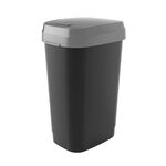 Kis Dual 50L Grey/Black Swing Bin