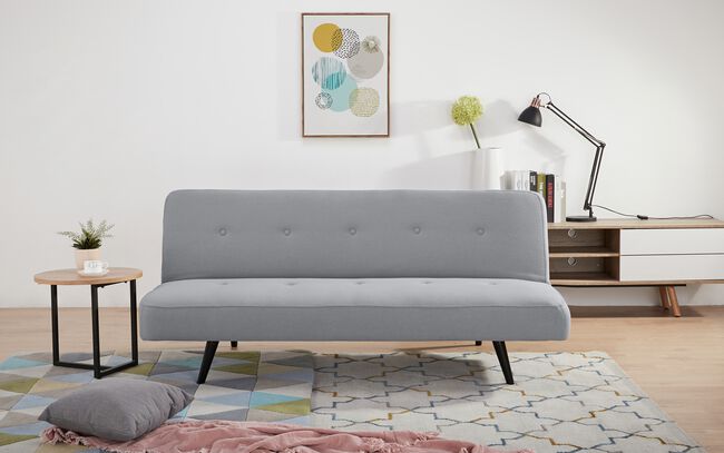 Maya Light Grey Convertible 180cm x 108cm Sofa Bed