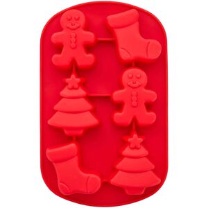 Wilton Silicone Stocking Boy & Tree 6 Cavity Mould