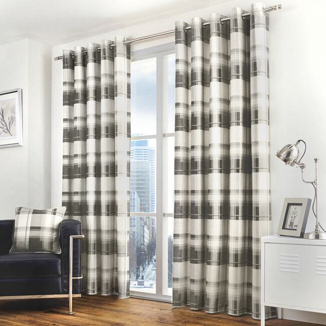 FUSION BALMORAL CHECK SLATE 66X54 Curtain 