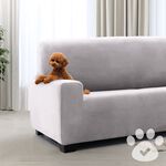 REGAL MILLS EASYSTRETCH VELVET SILVER Armchair Cover