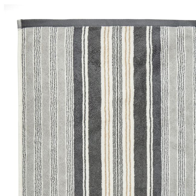HELENA SPRINGFIELD BEACH HOUSE STRIPE LINEN & GREY Hand Towel 