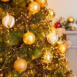 12 Pack Gold & White Bauble Set