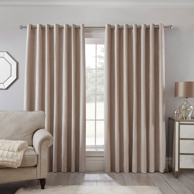 BLACKOUT & THERMAL TEXTURED NATURAL 66x72 Curtain