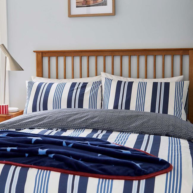 HELENA SPRINGFIELD SINGLE DUVET COVER Huntington Stripe Blue