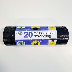 20 Pack 50L Refuse Drawstring Sacks