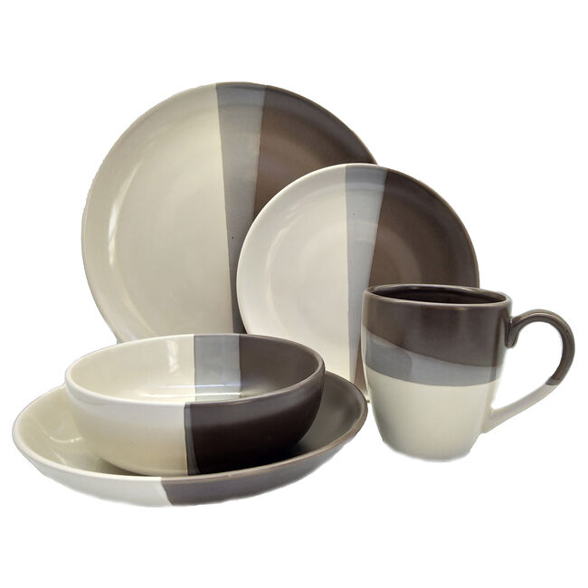 ABNEY & CROFT THREE TONE Mocha Dinner Plate