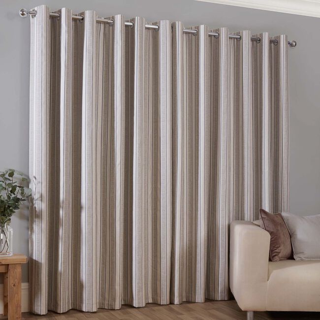 BLACKOUT DOPE DYE WOVEN STRIPE NATURAL 90x90 Curtain