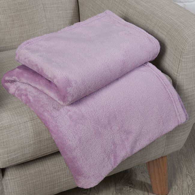 NICOLE DAY FLEECE Lilac 150x180cm Throw