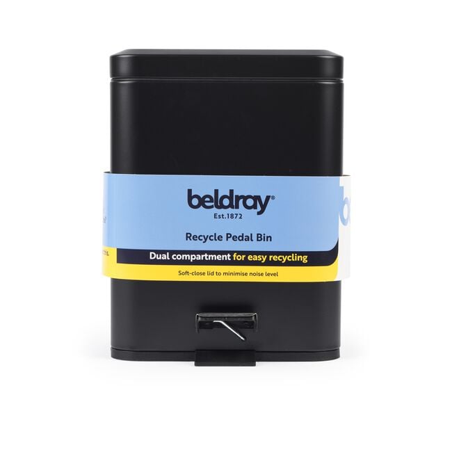 BELDRAY BLACK 5 LITRE SOFT-CLOSE Pedal Compartment Bin