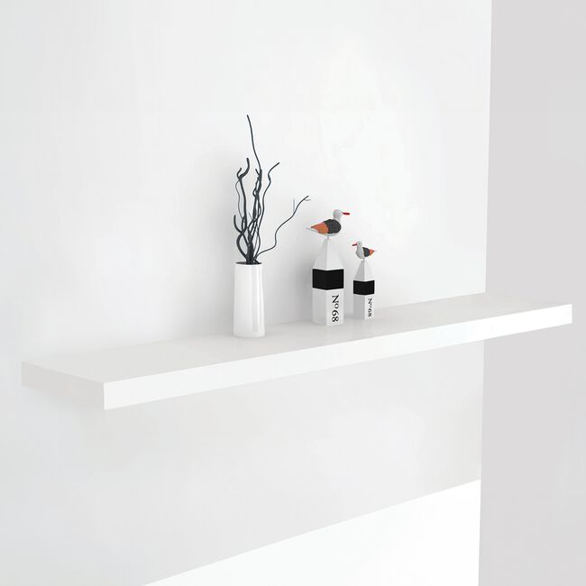 Bergen 120cm White Floating Wall Shelf