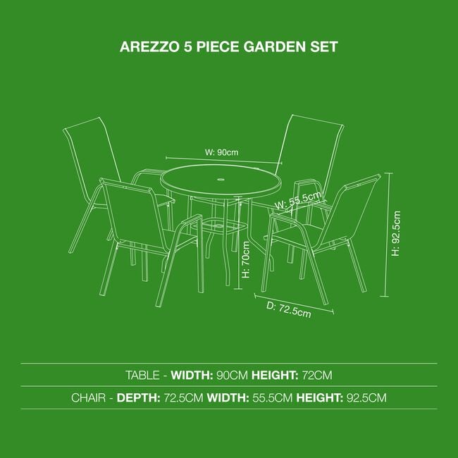 Arezzo 5 Piece Garden Furniture Set