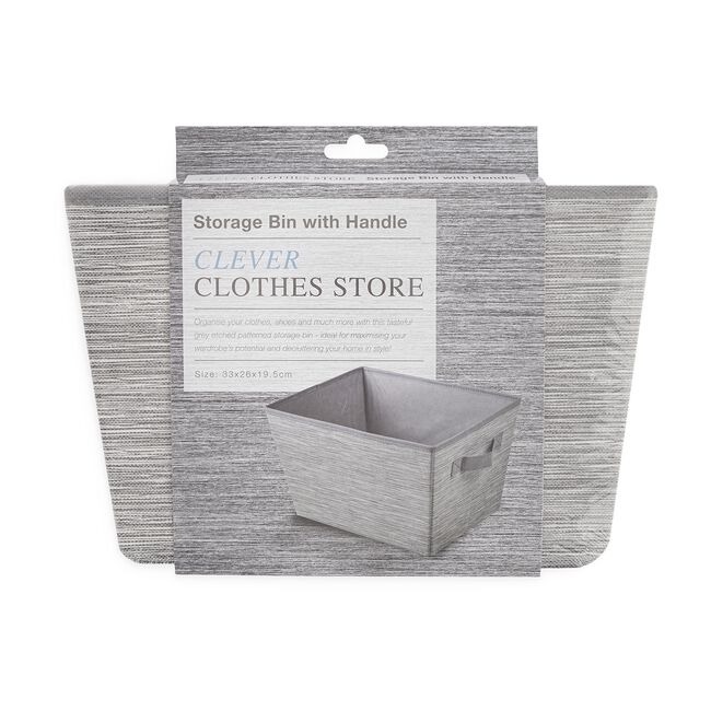 Clever Clothes Storage Bin with Handles - Charcoal
