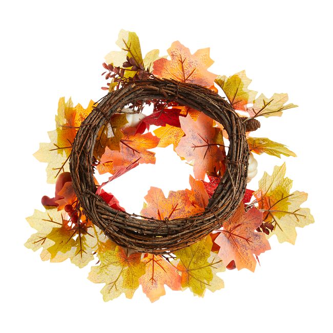 Autumn Leaf & Pumpkin Wreath