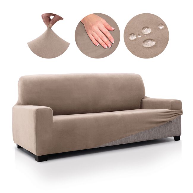 REGAL MILLS EASYSTRETCH VELVET LINEN  4 Seater Sofa Cover