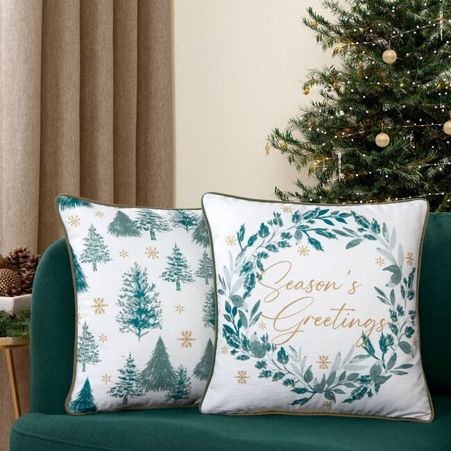 Seasons Greetings 2 Pack Cushion Covers 45 x 45cm
