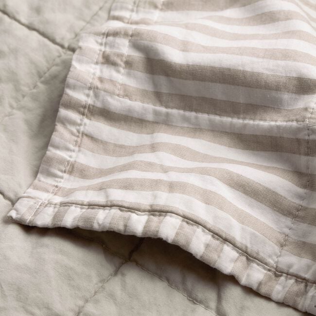 YARD HEBDEN STRIPE NATURAL/STONE 150x200cm Bedspread 