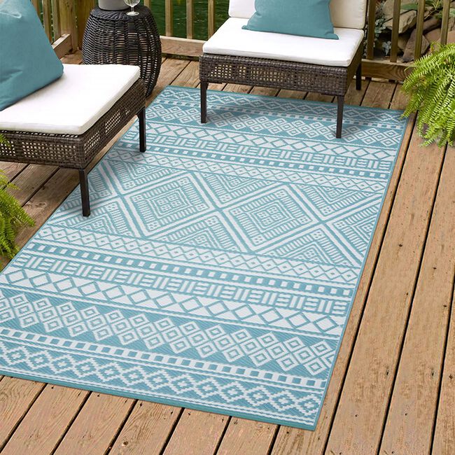 AZTEC DUCK EGG 120x180cm Outdoor Mat 