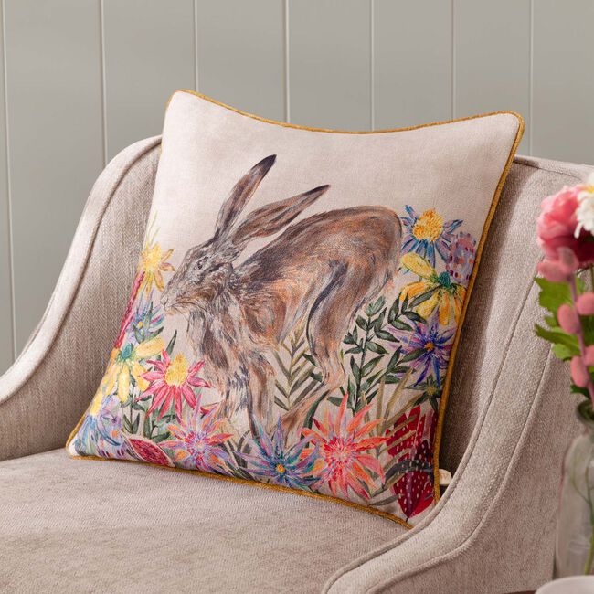 Wylder Country Wilds Blossom Hare Cushion 45x45cm 