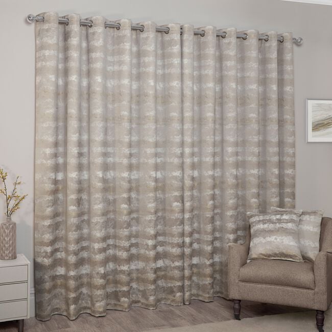 SUNSET STRIPES GREY/OCHRE 66x54 Curtain