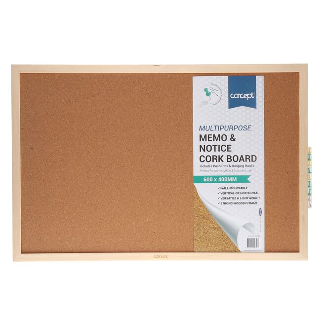 Concept Memo & Notice Cork Board 60cm x 40cm