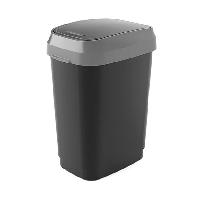 Kis Dual 25L Swing Bin Grey/Black 