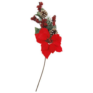 Christmas Berry & Poinsettia Pick
